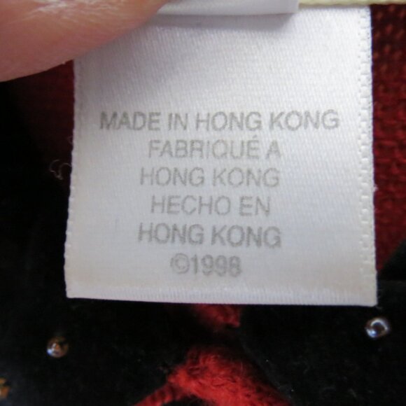 Vtg Susan Bristol Red Cardigan Sweater Embroidered Black Collar Size Large - Picture 10 of 12